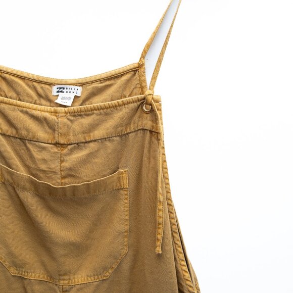 Billabong Women's Short Overalls Romper in Mustard Yellow NWT - Picture 3 of 8